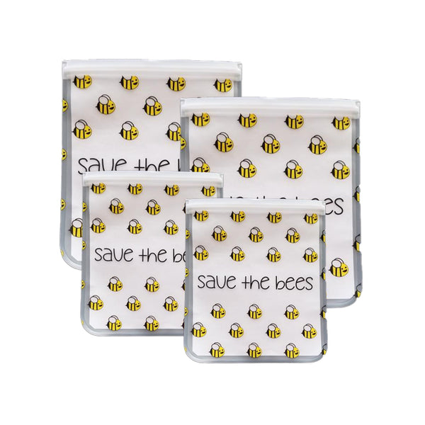 Reusable 4-piece Set: (2)Gallon and (2) Qt Bag - Save the Bees