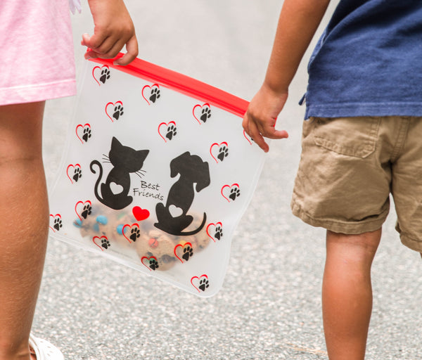 Reusable 2-piece Gallon and XL Sandwich Bag Set - Best Friends Collection