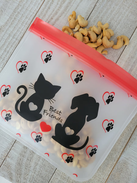 Reusable 2-piece Gallon and XL Sandwich Bag Set - Best Friends Collection