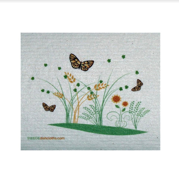 Swedish Dishcloths 2-piece set: Tulips & Spring Butterflies