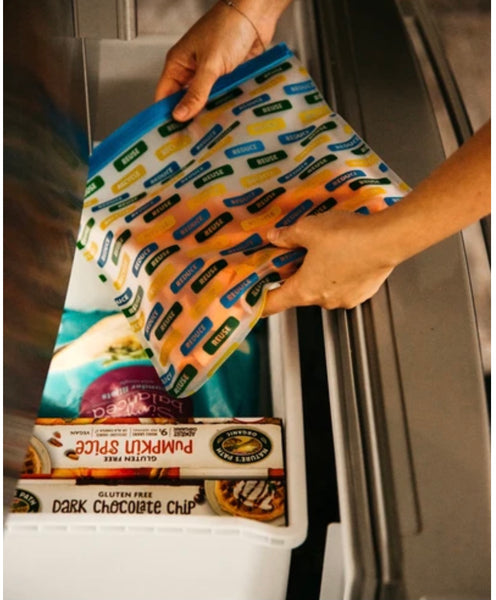 Reusable 3-piece XL Sandwich (Qt)Bag Set - Save the Bees, Eat Cookies, Reduce/Reuse/Recycle