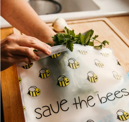 Ziparoos Reusable Gallon Freezer Bag set of 2 - Save the Bees