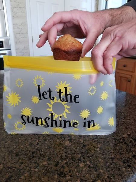 Zparoos Reusable Snack Bag Set (2 Lg. / 1 Md.) "Sunshine" STAND UP (3-Pc)