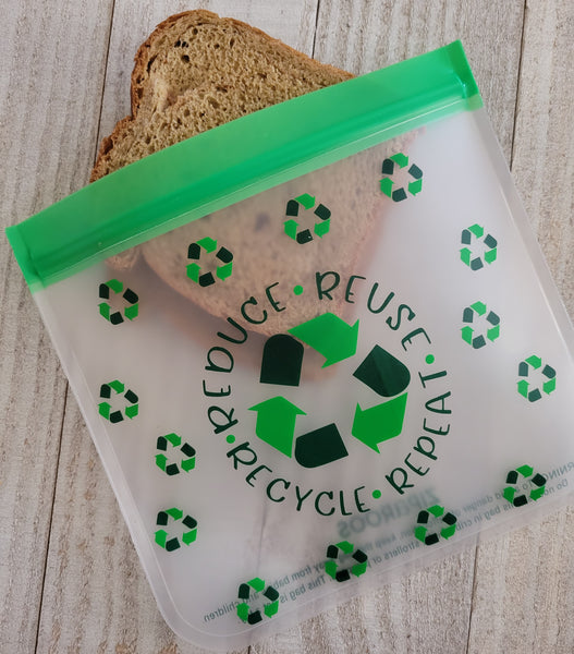 5-Piece Reusable Sandwich and Snack Bag Set - 1 XL sandwich bag, 2 sandwich bags and 2 snack bags - Earth Friends