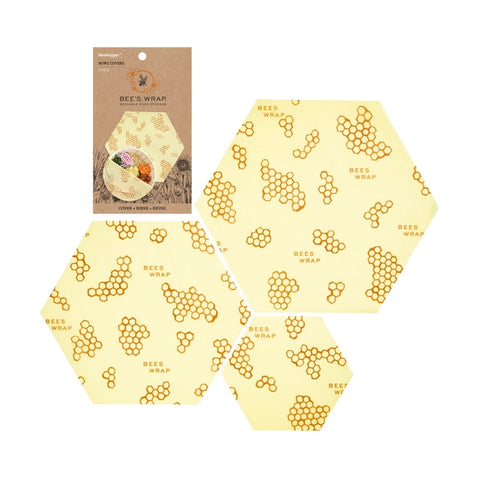 Reusable BeesWax Wraps - 3-Pk. HEX BOWL Covers