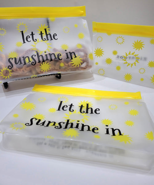 "Sunshine" STAND UP (3-Pc) Reusable Snack Bag Set (2 Lg. / 1 Md.)
