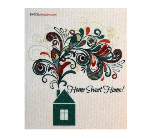 Swedish Dishcloths 2-piece set: Home Sweet Home & Heart Tree cloths
