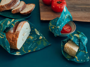 3-pack Reusable BeesWax Wrap - Ocean Design