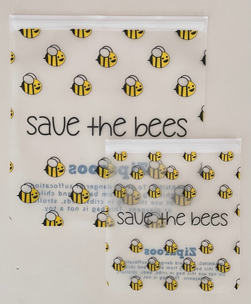 Reusable 2-piece Gallon and Quart Bag Set - Save the Bees