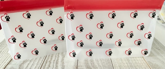 Reusable 2-Piece STAND UP Bag Set - "Pet Prints"
