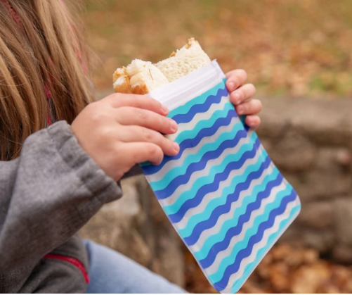 "Waves" Sandwich (4-Pc) -Reusable, Eco-Friendly Bag Set