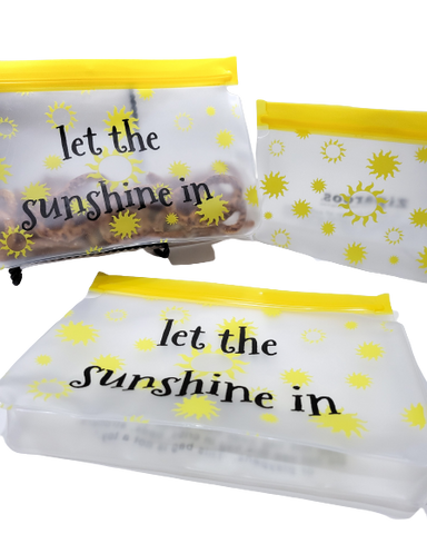 BEST SELLER "Sunshine" STAND UP (3-Pc) Reusable Snack Bag Set (2 Lg. / 1 Md.)