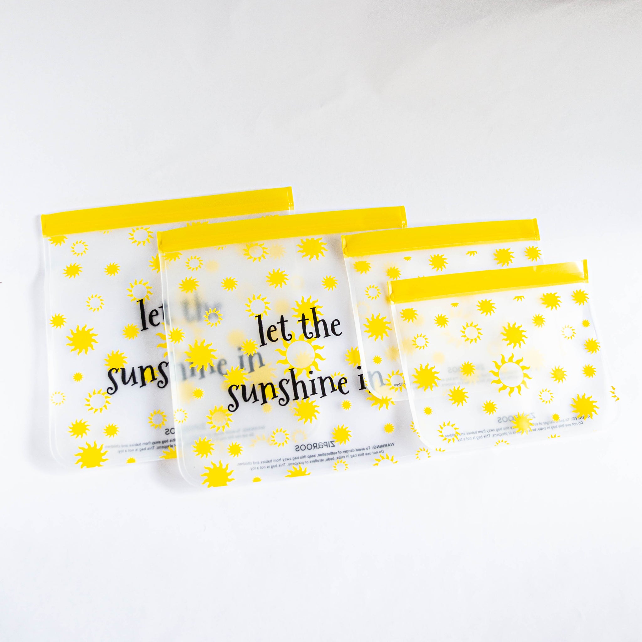 Reusable - Bag Set - 4-Pc- Sunshine - Gallon (2) and Qt. XL Sandwich (2)