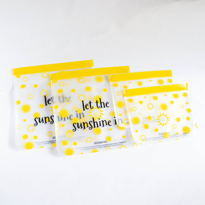 Reusable - Bag Set - 4-Pc- Sunshine - Gallon (2) and Qt. XL Sandwich (2)
