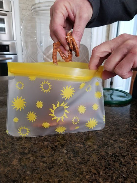 Zparoos Reusable Snack Bag Set (2 Lg. / 1 Md.) "Sunshine" STAND UP (3-Pc)