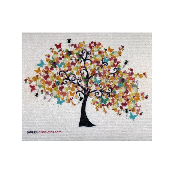 Swedish Dishcloths 3-piece set: Honeypot and Spring Tree cloths with reusable XL sandwich bag