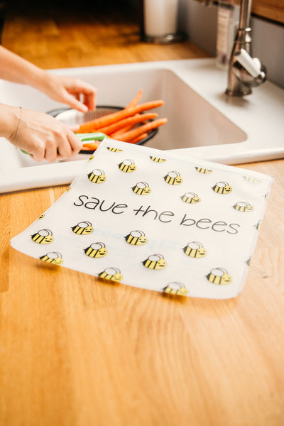 Ziparoos Reusable 2-Piece Gallon Size Freezer Bags Earth Friends Design Save the Bees make great food and produce bags